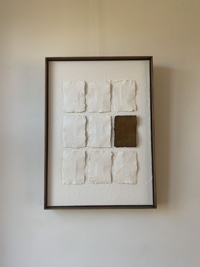 Simplicité, 2026, Handmade linen paper | natural paint | canvas