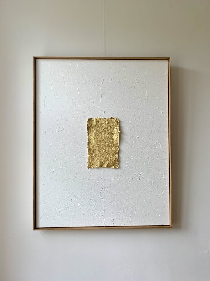 Souffle de lumière, 2026, Handmade linen paper | natural paint | canvas