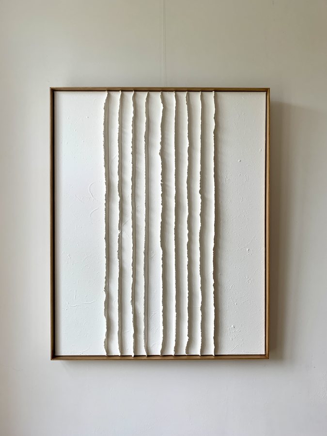 Séquences, 2026, Handmade linen paper | natural paint | canvas