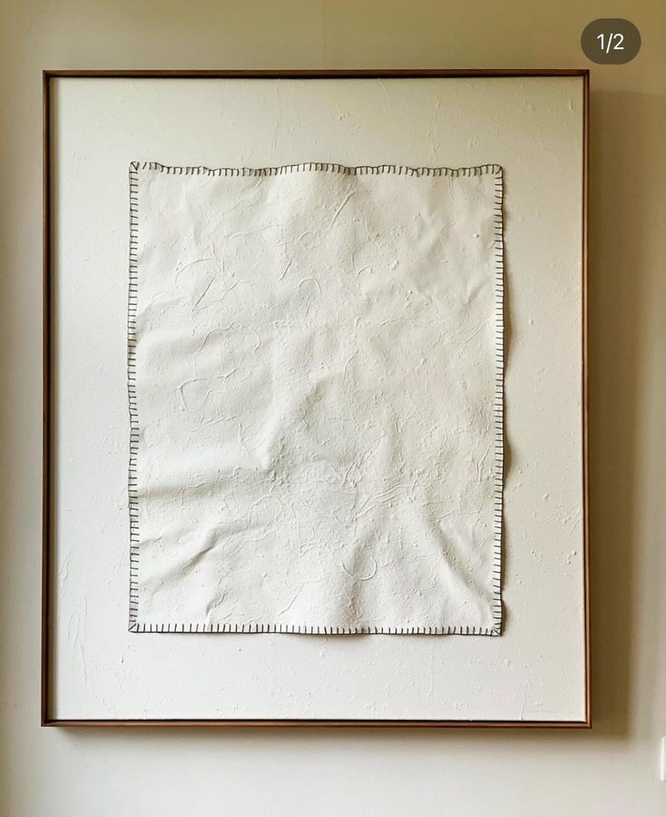 Timeless simplicity, 2026, Handmade linen paper | natural paint | canvas