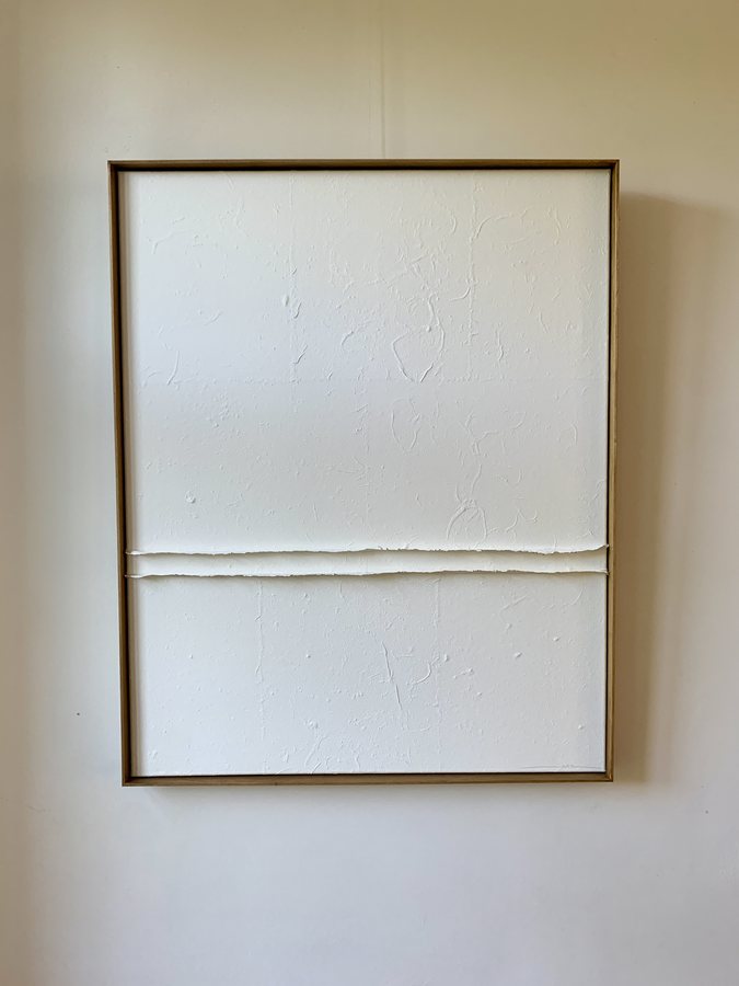 Ultime simplicité, 2026, Handmade linen paper | natural paint | canvas