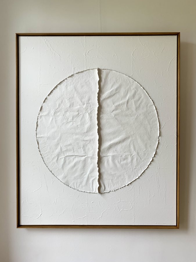 Unicité, 2026, Handmade linen paper | natural paint | canvas