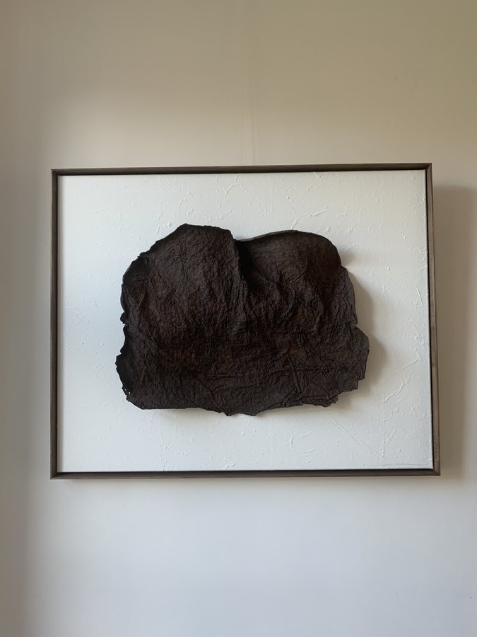 Tourbe, 2026, Handmade linen paper | clay | natural paint | natural pigment